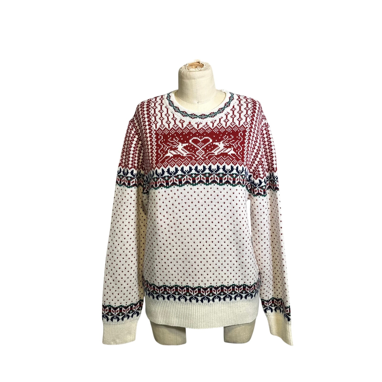 Rowing Blazers Cashmere Wool Nordic Fairisle Sweater In Cream